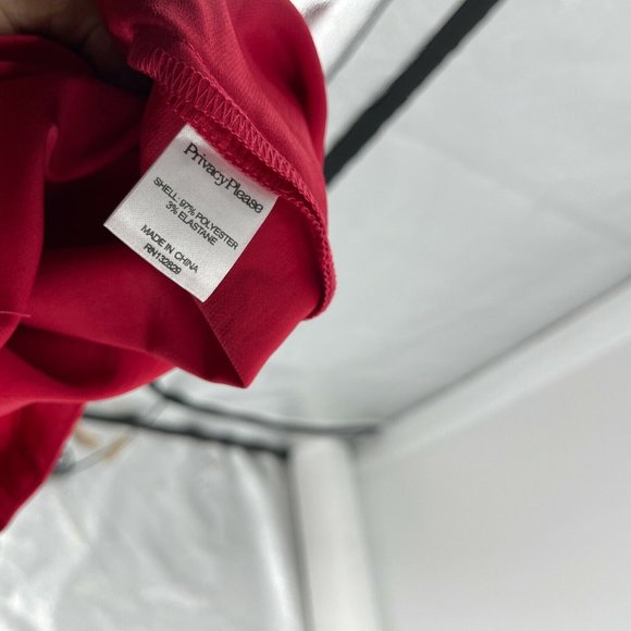 Privacy Please Pants Red Wide Leg High Waist Side Zip No Pocket Size L - Picture 4 of 5